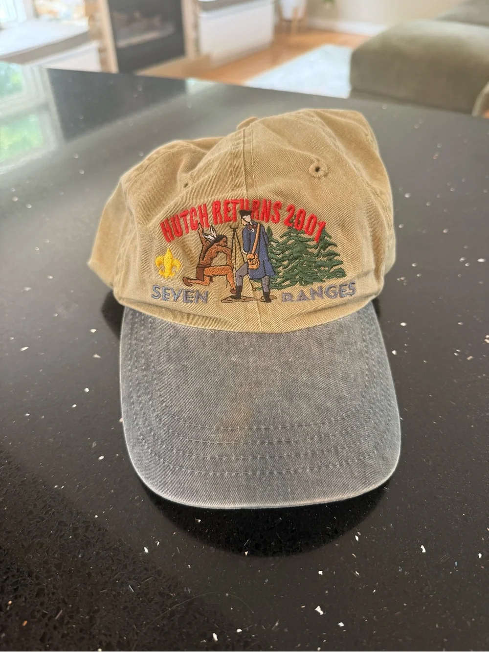 Seven Ranges Hutch Returns 2001 Khaki & Blue Embroidered Baseball Cap